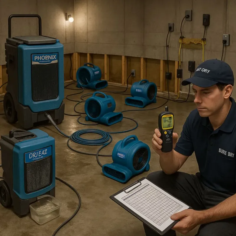 Structural Drying and Dehumidification process in Erie County, OH